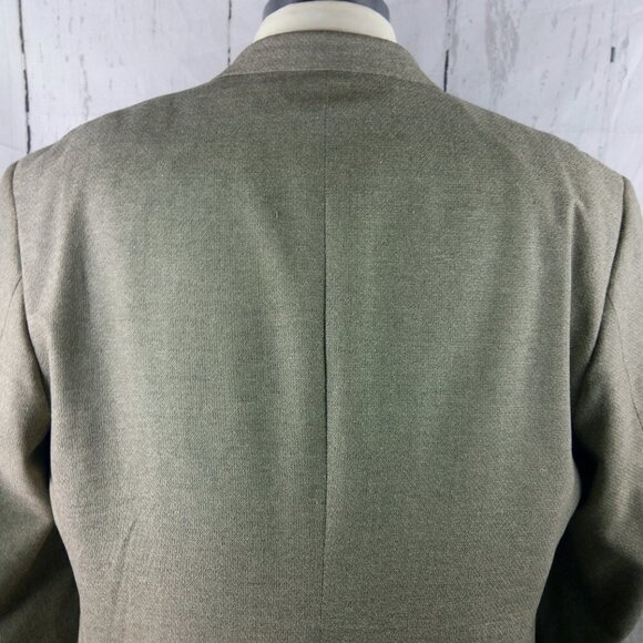 Trieste 48R 3 Button Olive Hopsack Suit Blazer Sport Coat - Picture 7 of 10